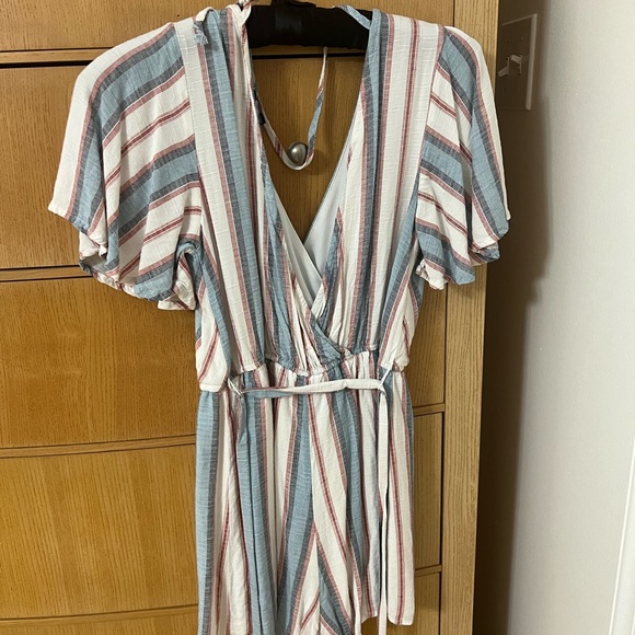 Striped V-Neck Jumpsuit - Picture 2 of 3